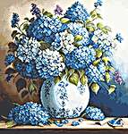 Click for more details of Vase with Hydrangeas (cross stitch) by Luca - S