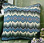 Click for more details of Veronese Blue Bargello Cushion Front (tapestry) by Glorafilia