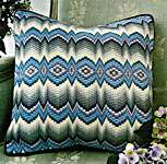 Veronese Blue Bargello Cushion Front