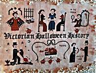 Click/tap for more details of Victorian Halloween History (cross stitch) by Fairy Wool in The Wood