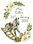 Click for more details of Victorian Rocking Horse Birth Sampler (cross stitch) by Bothy Threads