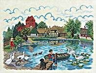 Click for more details of Village Pond (cross stitch) by Eva Rosenstand