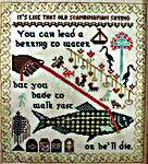Click/tap for more details of Walk Fast Sampler (cross stitch) by Lindy Stitches