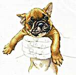 Click for more details of Warmth in Palms - French Bulldog (cross stitch) by RTO