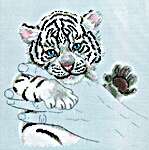 Click/tap for more details of Warmth in Palms - Little Tiger (cross stitch) by RTO