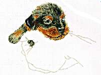 Click for more details of Warmth in Palms - Puppy (cross stitch) by RTO