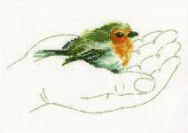 Click/tap for more details of Warmth in Palms - Robin (cross stitch) by RTO