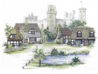 Click for more details of Warwickshire Village (cross stitch) by Rose Swalwell