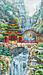 Click for more details of Waterfall Temple (cross stitch) by Andriana