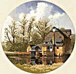 Click/tap for more details of Watermill (cross stitch) by John Clayton
