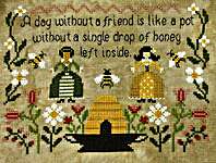 Click/tap for more details of We Should Bee Friends (cross stitch) by Tiny Modernist