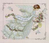 Click/tap for more details of Wedding Angel (cross stitch) by Lesley Teare