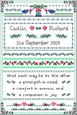 Click for more details of Wedding Sampler (cross stitch) by Designs by Cathy