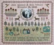 Click/tap for more details of Wedding Sampler (cross stitch) by Heartstring Samplery