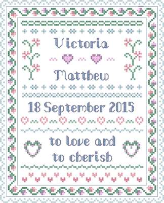 Click for more details of Wedding Traditional Sampler (cross stitch) by Designs by Cathy