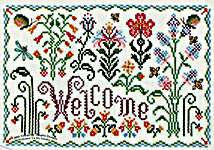 Click/tap for more details of Welcome To My Flower Garden (cross stitch) by Tempting Tangles Designs