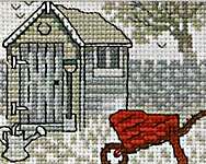 Click for more details of Wheelbarrow and Shed (cross stitch) by Permin of Copenhagen