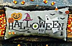 Click/tap for more details of When I Think Of Halloween (cross stitch) by puntiniputini