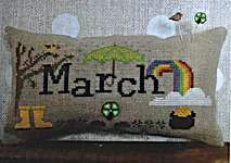 Click/tap for more details of When I Think Of March (cross stitch) by puntiniputini