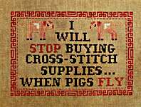 Click/tap for more details of When Pigs Fly (cross stitch) by Stitchy Prose