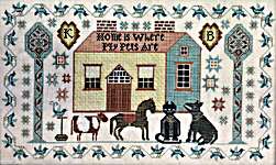 Click/tap for more details of Where My Pets Are (cross stitch) by Kathy Barrick