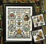 Click/tap for more details of Where there are Bees (cross stitch) by The Prairie Schooler
