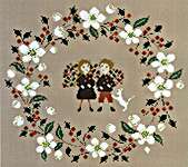 Click/tap for more details of White Christmas Wreath (cross stitch) by Perrette Samouiloff