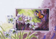 Click for more details of White Lilies with Butterfly (cross stitch) by Permin of Copenhagen