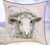 Click for more details of White Sheep Cushion (cross stitch) by Permin of Copenhagen