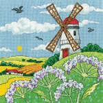 Click for more details of Windmill Landscape (cross stitch) by Karen Carter