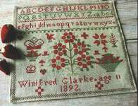 Click/tap for more details of Winifred Glarke 1892 (cross stitch) by Pineberry Lane