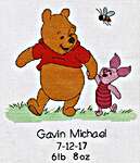 Winnie The Pooh Birth Sampler