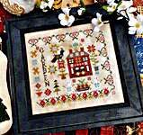 Click/tap for more details of Winter Garden at Cranberry Manor (cross stitch) by Pansy Patch Quilts and Stitchery