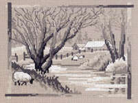Click/tap for more details of Winter Sheep (cross stitch) by Permin of Copenhagen