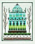 Click/tap for more details of Winter Topiary (cross stitch) by Nora Corbett