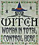 Click/tap for more details of Witch (cross stitch) by Glendon Place