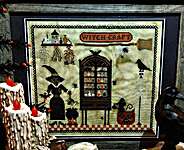 Click/tap for more details of Witch's Craft Room (cross stitch) by Twin Peak Primitives