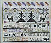 Click/tap for more details of Witches Wander (cross stitch) by Erica Michaels
