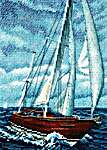 Click for more details of With a Flavour of Salt, Wind and Sun: Sailing Yacht (cross stitch) by RTO