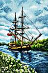 Click for more details of With a Flavour of Salt, Wind and Sun: Tall Ship (cross stitch) by RTO