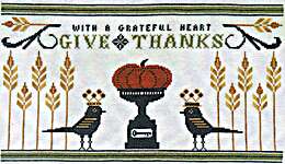 Click/tap for more details of With a Grateful Heart (cross stitch) by Artful Offerings