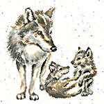 Click/tap for more details of Wolf Pack (cross stitch) by Bothy Threads