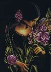 Click for more details of Woman and Flowers (cross stitch) by Lanarte
