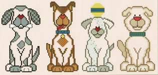 Click/tap for more details of Wooferkins (cross stitch) by Carolyn Manning