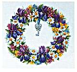 Click for more details of Wreath with Irises (cross stitch) by Merejka