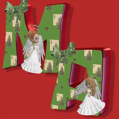 Click for more details of Xmas Fairies Alphabet ..a to m (digital downloads) by DawnsDesigns