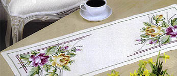 Yellow and Pink Rose Table Runner