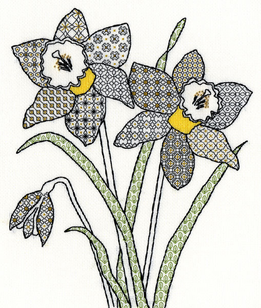 Blackwork Daffodils
