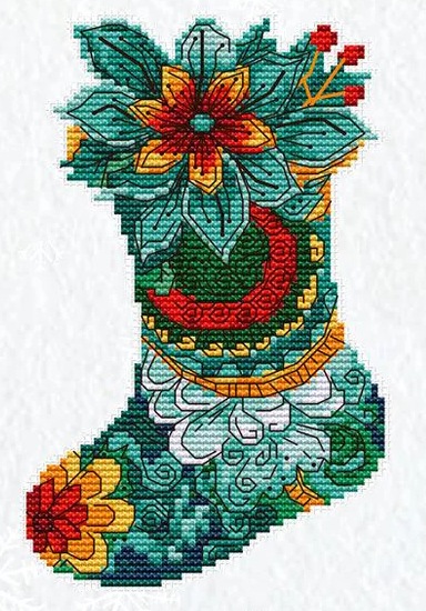 Christmas Decorations - Tree, Stocking and Flowers (view 3)
