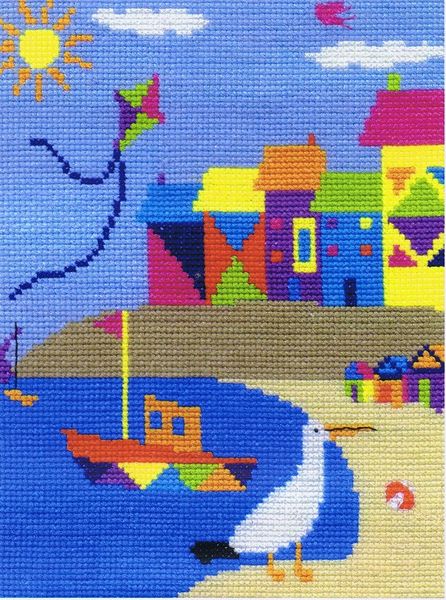Beach Houses - cross stitch kit by DMC Creative